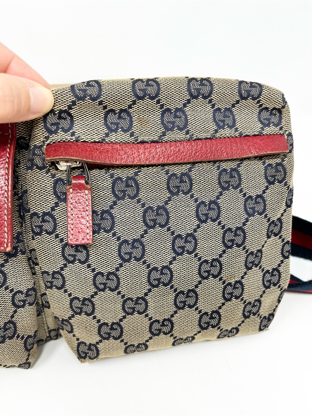Gucci Interlocking GG Logo Monogram Belt Bum Bag Crossbody Purse Brown Canvas - Picture 12 of 13